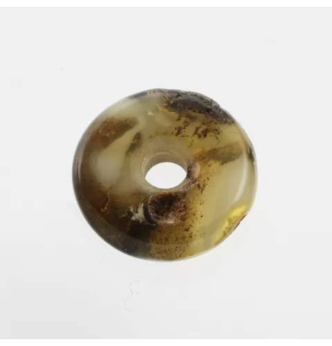 Donut shape Baltic amber pendant medallion