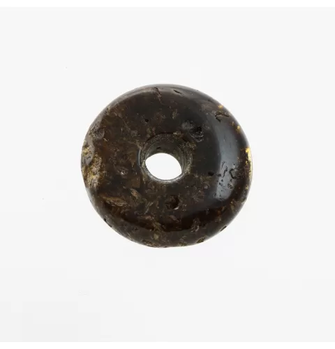 Donut shape Baltic amber pendant medallion