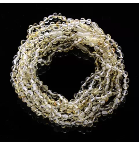 10 Lemon BAROQUE teething Baltic amber necklaces 32cm