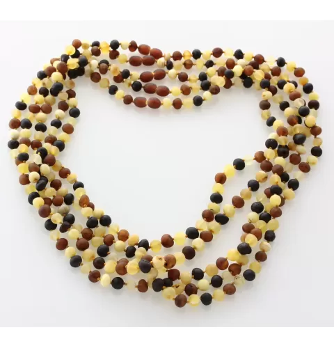 5 Raw Multi BAROQUE Baltic amber adult necklaces 55cm