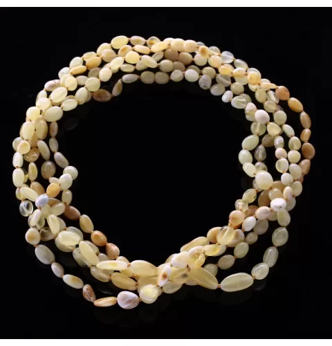 5 Milk BEANS Baltic amber adult necklaces 45cm