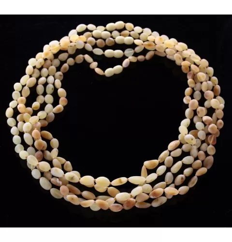 5 Raw Milk BEANS Baltic amber adult necklaces 55cm
