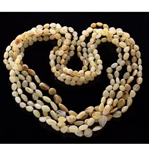 5 Milk BEANS Baltic amber adult necklaces 65cm