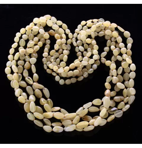 5 Milk BEANS Baltic amber adult necklaces 65cm