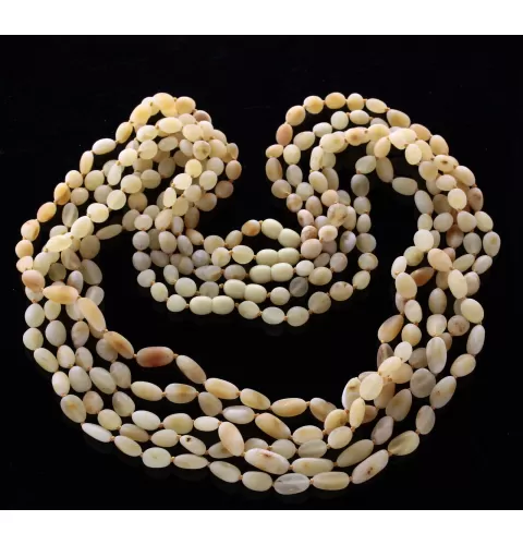 5 Raw Milk BEANS Baltic amber adult necklaces 65cm