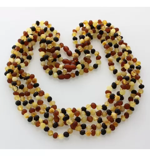 5 Raw Multi BAROQUE beads Baltic amber adult necklaces 65cm
