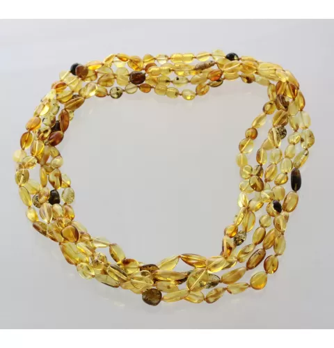 5 Mix BEANS Baltic amber adult necklaces 55cm