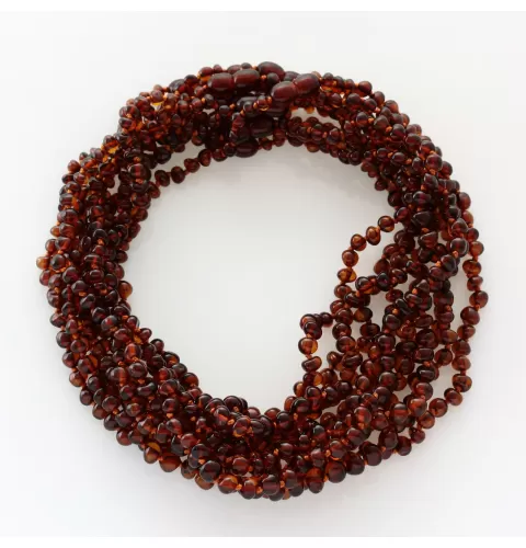 10 Cognac BAROQUE teething Baltic amber necklaces 38cm