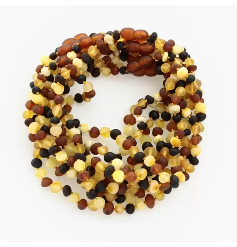 10 Raw Multi BAROQUE Baltic amber teething necklaces 28cm