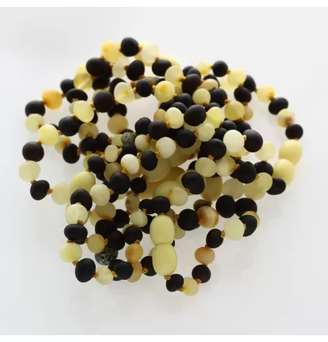 10 Raw Multi BAROQUE Baltic amber teething bracelets 14cm
