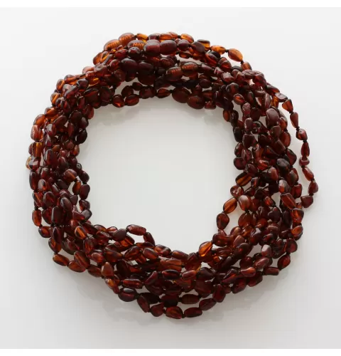 10 Cognac BEANS Baltic amber teething Baby necklaces 38cm