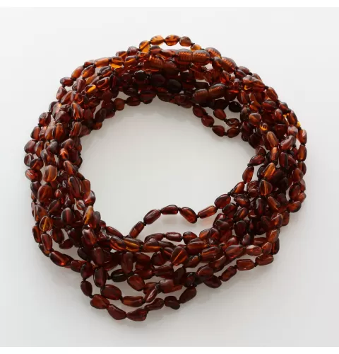 10 Cognac BEANS Baltic amber teething Baby necklaces 35cm