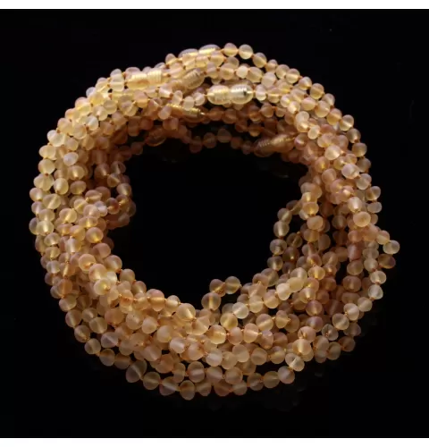 10 Raw Honey BAROQUE Baltic amber teething necklaces 36cm