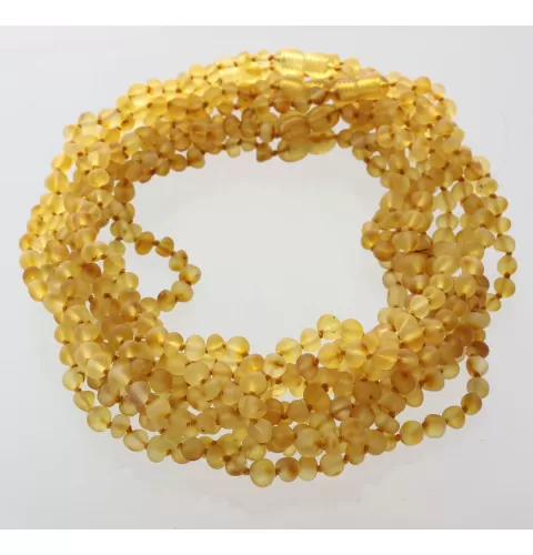 10 Raw Honey BAROQUE Baltic amber teething necklaces 36cm