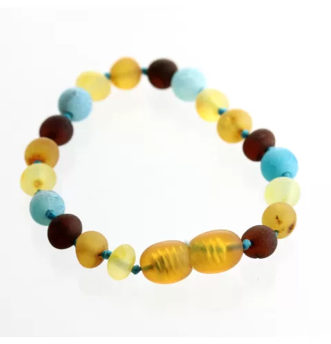 5 Raw Honey Gems Baltic Amber teething necklaces 14cm