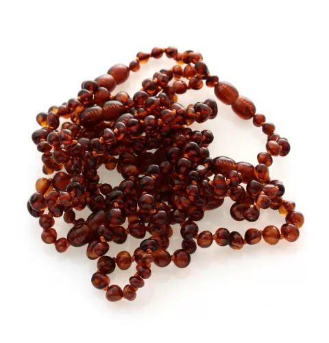 10 Cognac BAROQUE Baltic amber teething bracelets 15cm