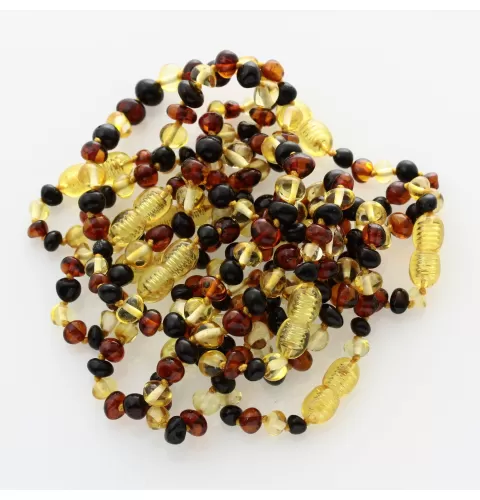 10 Multi BAROQUE Baltic amber teething bracelets 14cm