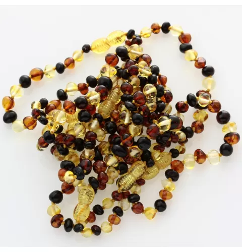 10 Multi BAROQUE Baltic amber teething bracelets 16cm