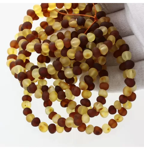 10 Raw Multi Stretch BAROQUE Baltic amber adult bracelets 19cm