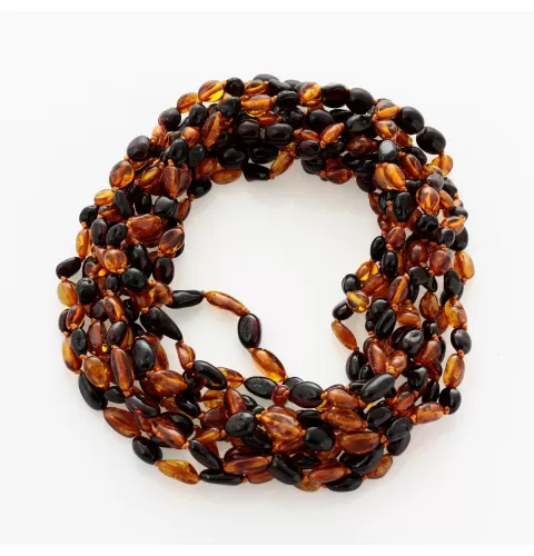 10 Multi BEANS Baby teething Baltic amber necklaces 33cm