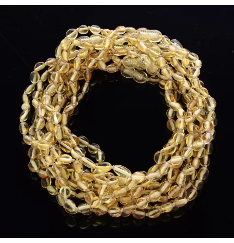 10 Lemon BEANS Baby teething Baltic amber necklaces 32cm
