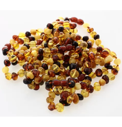 5 Multi BAROQUE Baltic amber adult bracelets 19cm