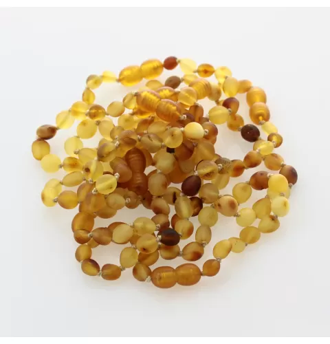 10 Raw Mix BEANS Baltic amber teething bracelets 14cm
