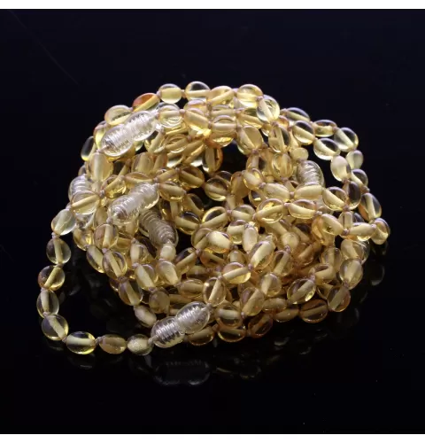 10 Lemon BEANS Baltic amber adult bracelets 19cm