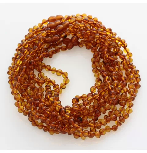 10 Big Cognac BAROQUE teething Baltic amber necklaces 36cm