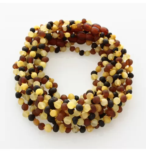 10 Raw Multi BAROQUE Baltic amber teething necklaces 30cm