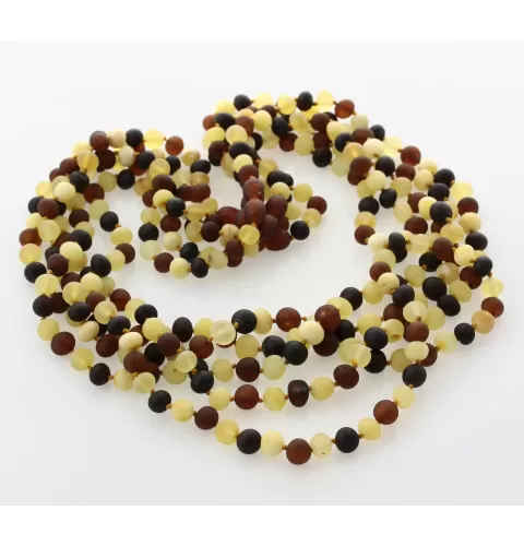 5 Raw Multi BAROQUE Baltic amber adult necklaces 50cm