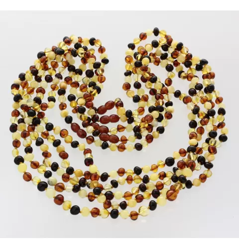 5 Multi BAROQUE Baltic amber adult necklaces 65cm