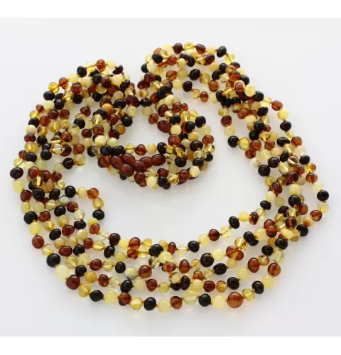 5 Multi BAROQUE Baltic amber adult necklaces 65cm