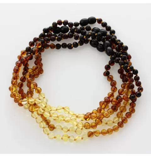 5 Rainbow BAROQUE Baltic amber teething necklaces 32cm