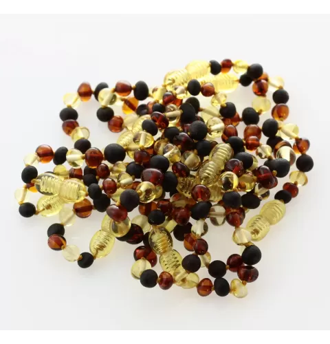 10 Multi BAROQUE Baltic amber teething bracelets 12cm
