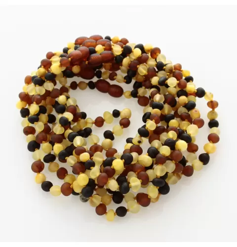 10 Raw Multi BAROQUE Baltic amber teething necklaces 28cm