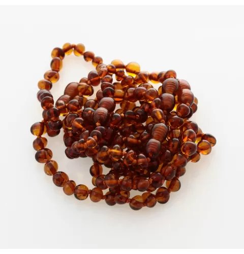 10 Cognac BAROQUE Baltic amber teething bracelets 13cm