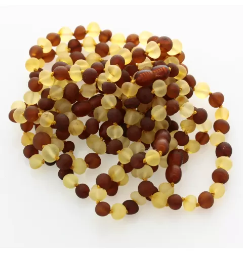 10 Raw Multi BAROQUE Baltic amber adult bracelets 19cm