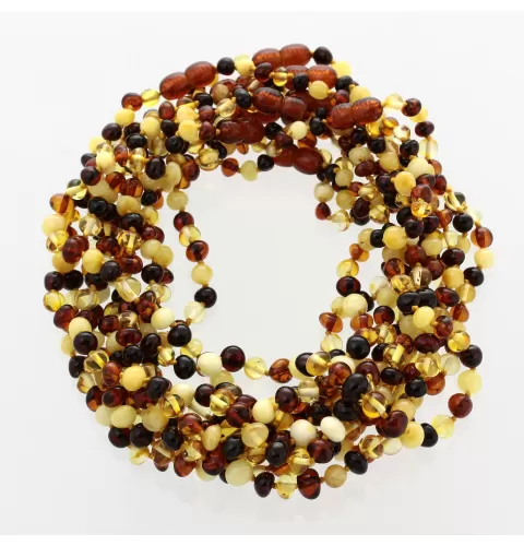 10 Multi BAROQUE Baltic amber teething necklaces 33cm