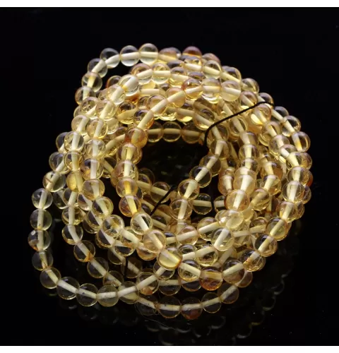 10 Lemon ROUND Baltic amber bracelets 19cm