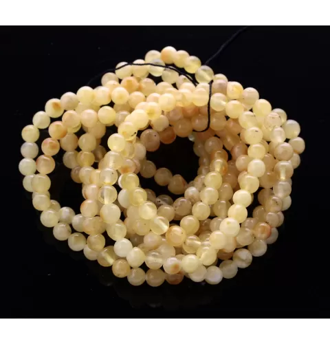 10 Butter ROUND Baltic amber bracelets 19cm