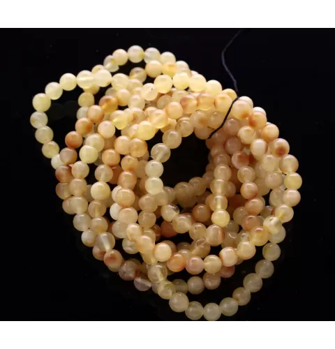 10 Butter ROUND Baltic amber bracelets 19cm