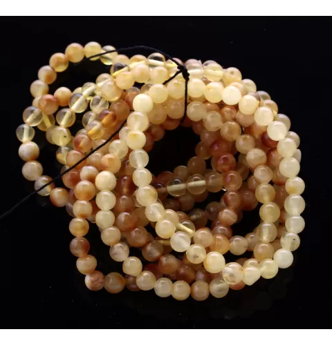 10 Butter ROUND Baltic amber bracelets 19cm