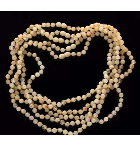 5 Butter ROUND beads Baltic amber adult necklaces 48cm