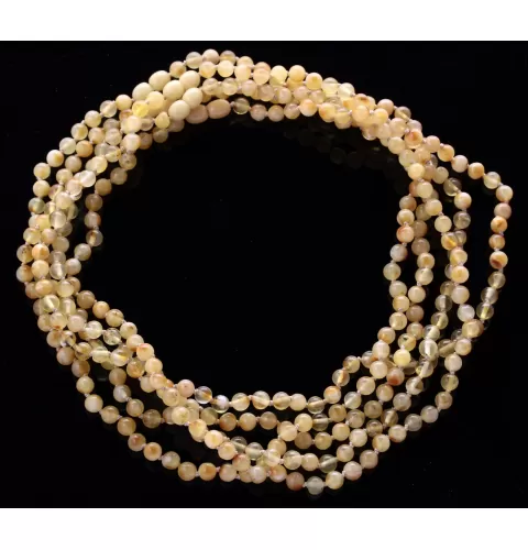 5 Butter ROUND beads Baltic amber adult necklaces 48cm