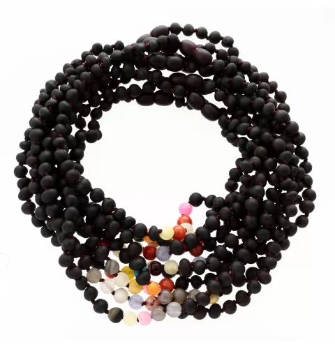 10 Raw Cherry Gems Baltic Amber teething necklaces 33cm