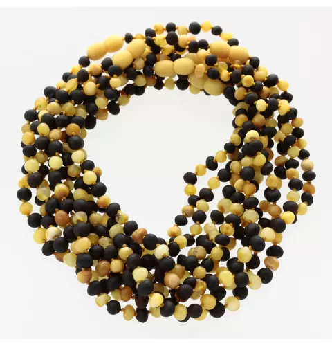 10 Raw Multi BAROQUE Baltic amber teething necklaces 33cm