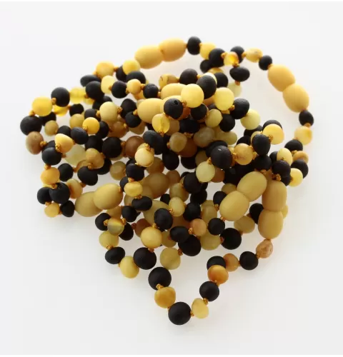 10 Raw Multi BAROQUE Baltic amber teething bracelets 14cm