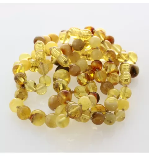 5 Mix Big ROUND beads Baltic amber bracelets 20cm