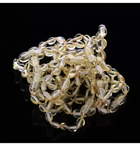10 Lemon BEANS Baltic amber teething bracelets 13cm